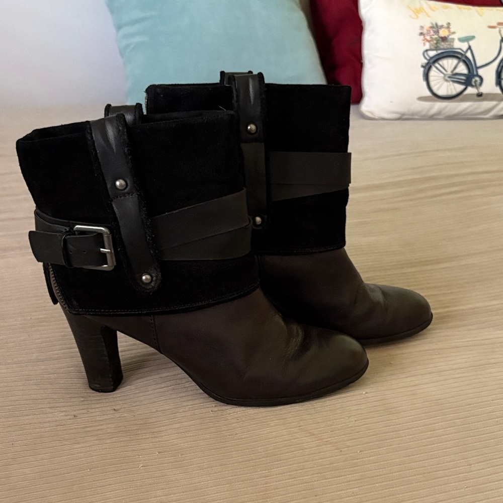 Black Leather Ankle Boots